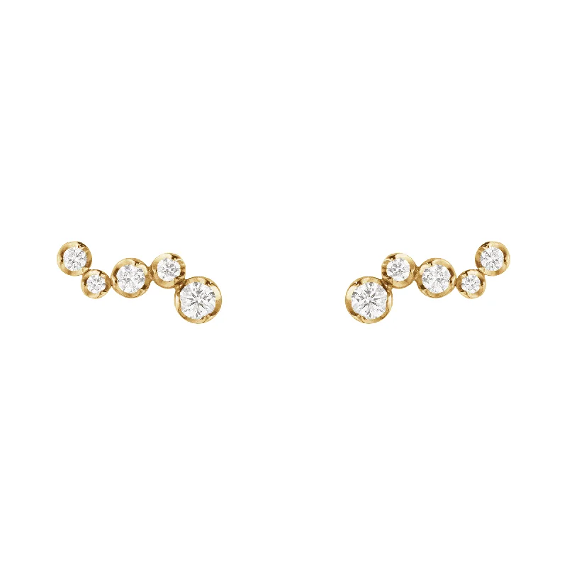 custom earrings for women-Signature Diamonds 18ct Yellow Gold Five Stone Diamond Set Stud Earrings