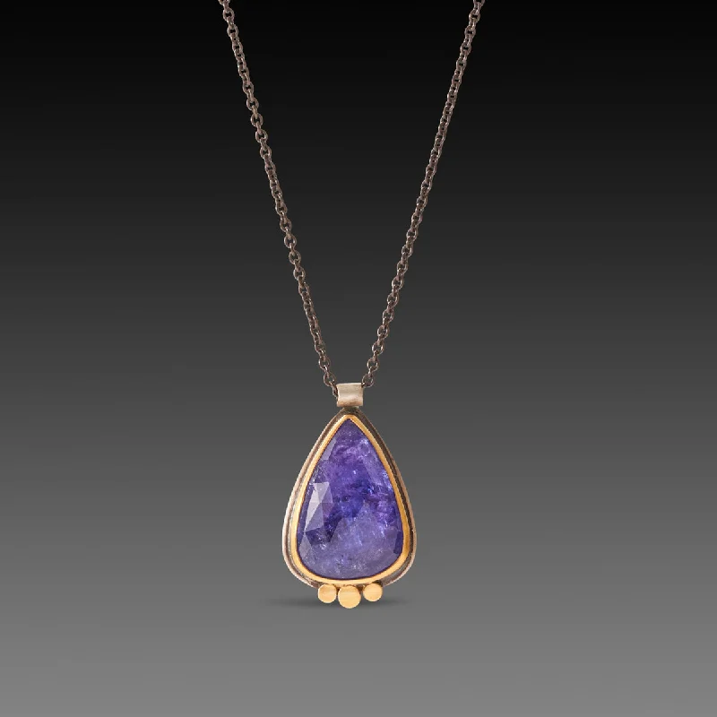 custom name necklace for women-Tanzanite Teardrop Necklace