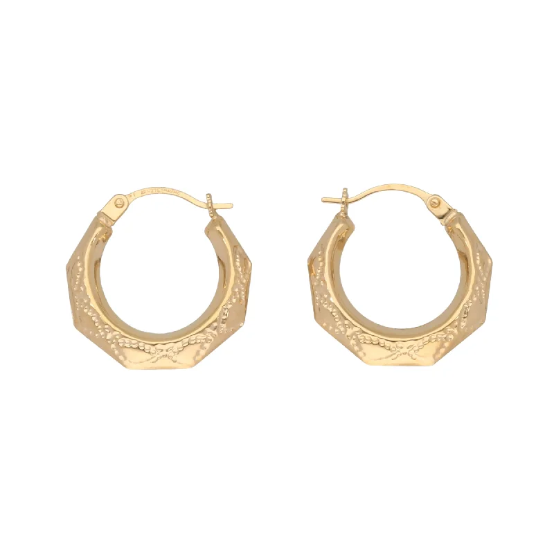 silver statement earrings for women-9ct Gold Creole Hoop Earrings