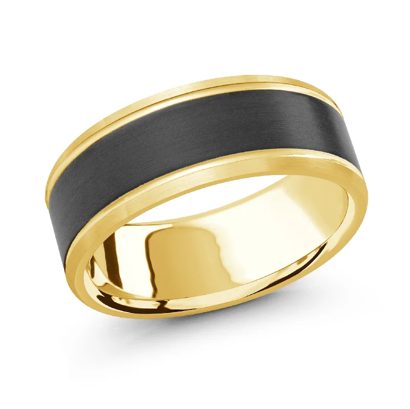 fancy engagement ring for women-14K Yellow Gold Ring from the Noir Collection by Malo - MRDA-072-8Y