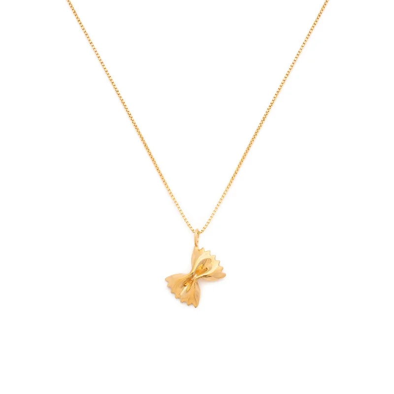 monogram necklace for women-Farfalle Necklace | Gold