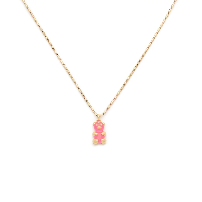 bohemian necklace for women-Gummy Neon Necklace | Pink