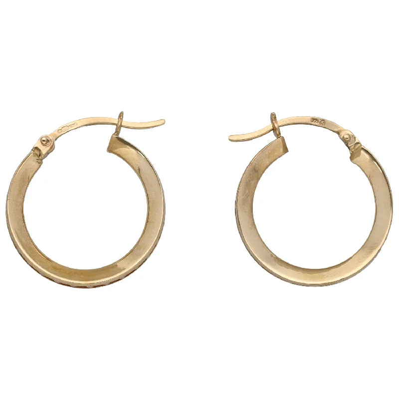 teardrop earrings for women-9ct Gold Cubic Zirconia Hoop Earrings