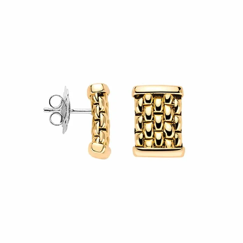 matching earrings for women-Essentials 18ct Yellow Gold Bar Stud Earrings