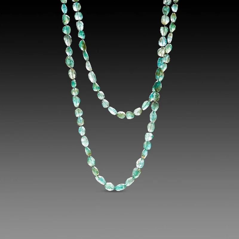 statement pendant necklace for women-Long Apatite Necklace