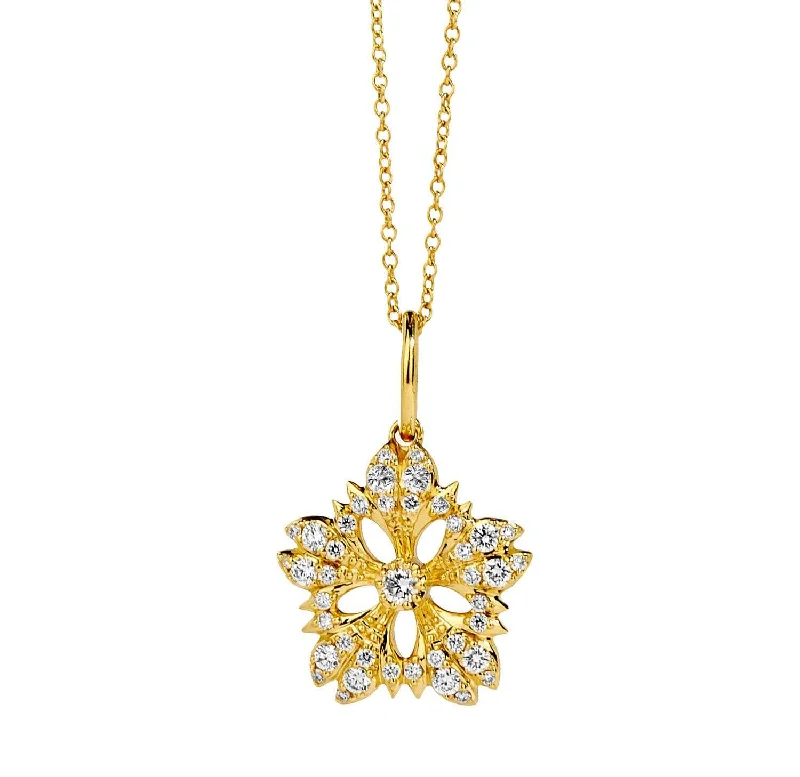 adjustable necklace for women-Diamond Flower Necklace