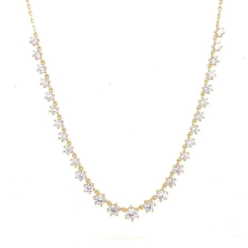 pearl necklace for women-Graduated diamond