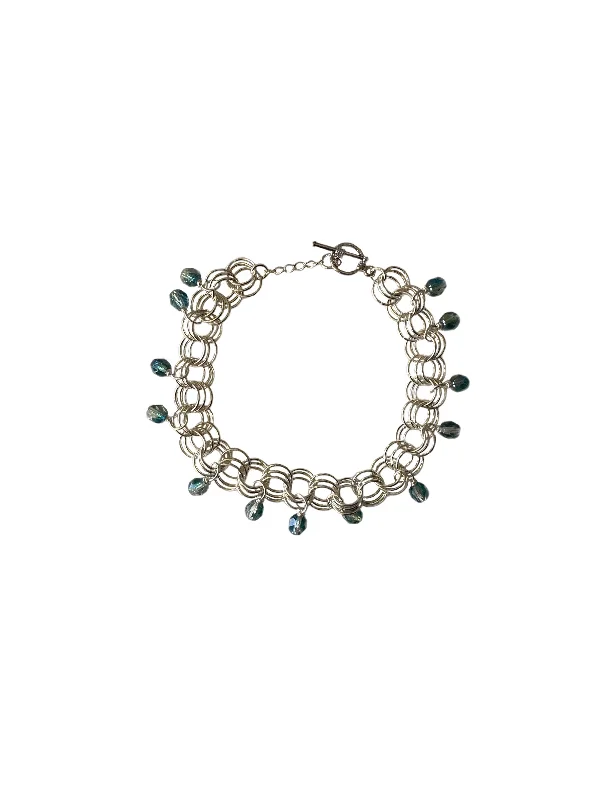 anklet with pearls for women-The Eboné Anklet in Blue-Green