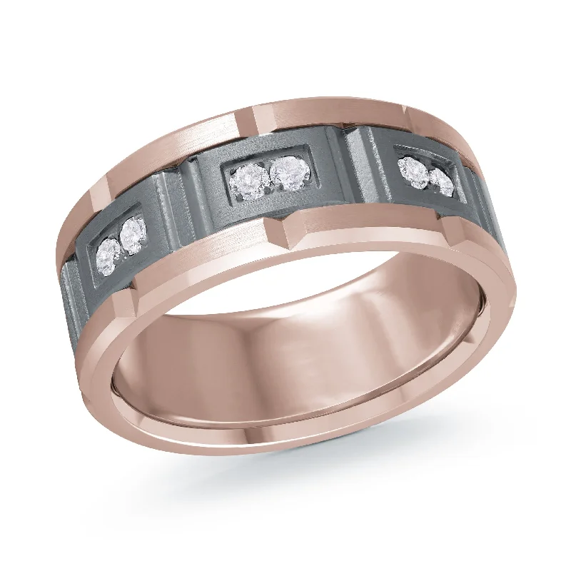 luxury engagement ring for women-14K Rose Gold Ring from the Tantalum Collection by Malo - MRDTN-054-9PD