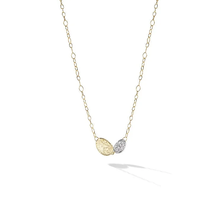 elegant necklace for women-Lunaria Collection 18K Yellow Gold and Diamond Petite Necklace