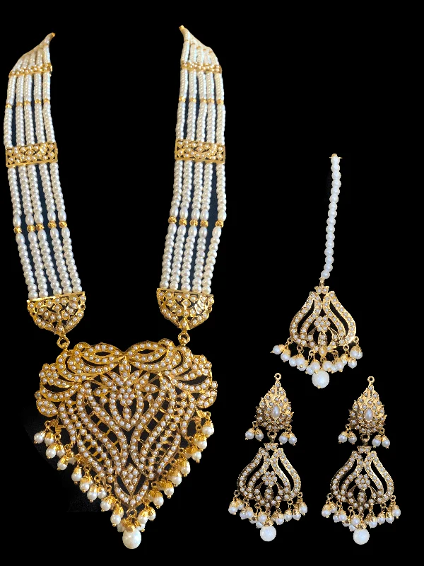 drop dangle earrings for women-LN124  Sakshi pearl Jadau Rani haar with earrings tika ( READY TO SHIP )