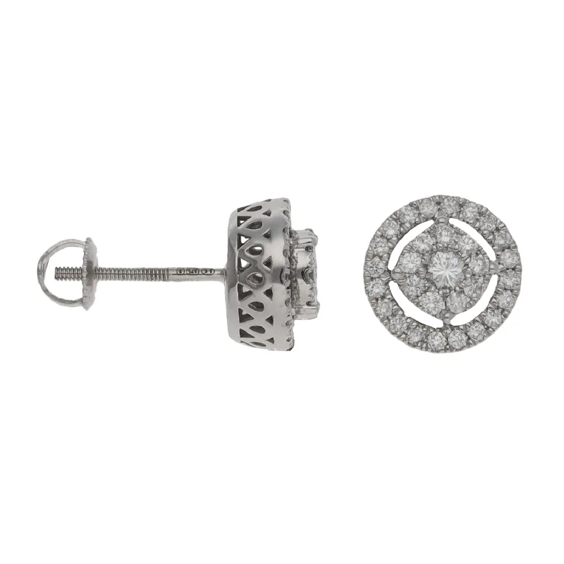 bar earrings for women-9ct White Gold 0.52ct Diamond Dress/Cocktail Earrings