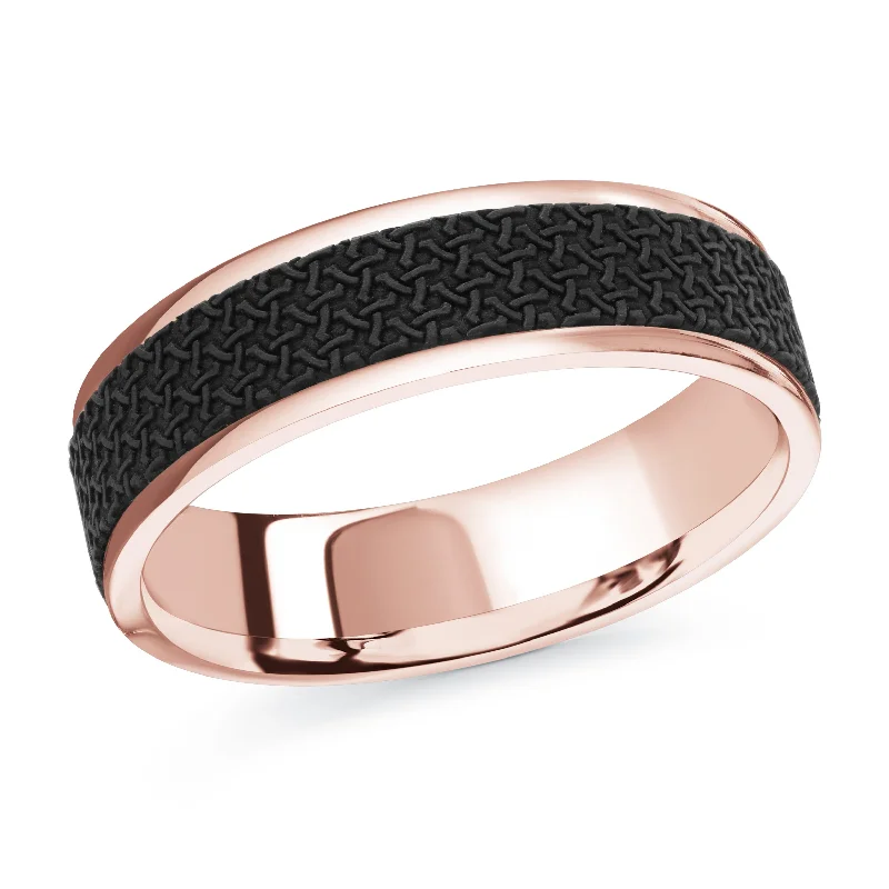 unique engagement ring for women-14K Rose Gold Ring from the Noir Collection by Malo - MRDA-087-6P