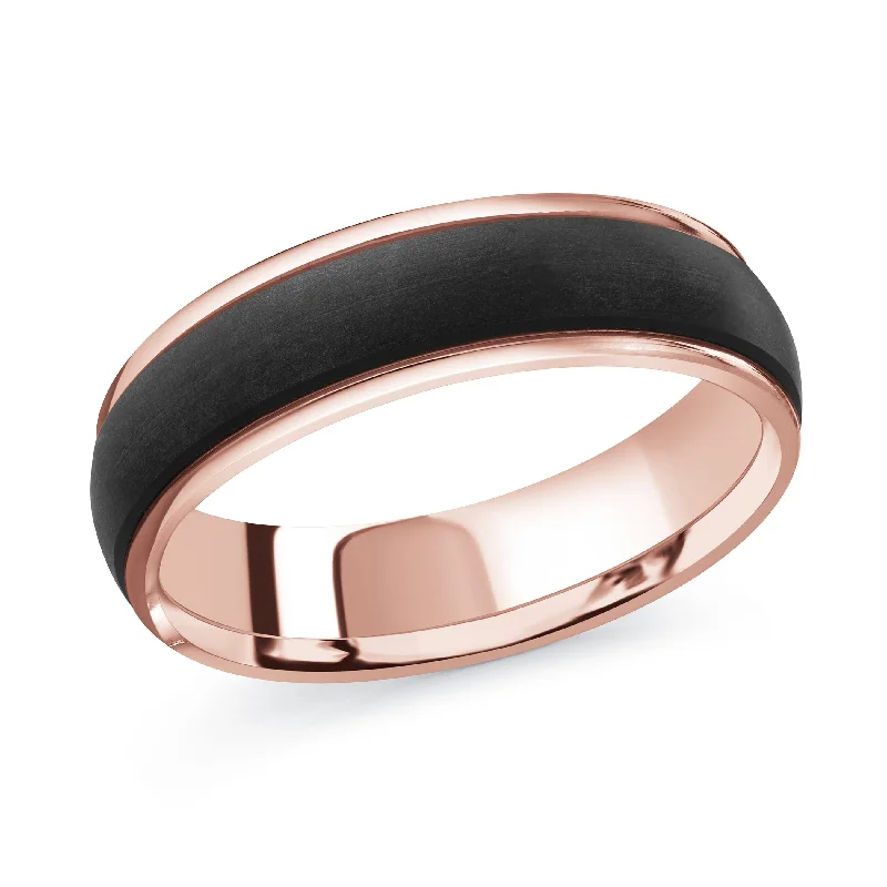 princess cut engagement ring for women-14K Rose Gold Ring from the Noir Collection by Malo - MRDA-091-6P