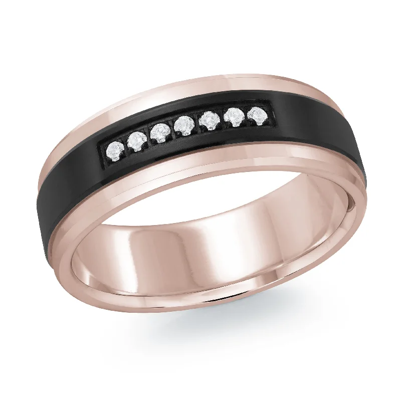 simple solitaire engagement ring for women-14K Rose Gold Ring from the Titanium Collection by Malo - MRDTI-014-7PD