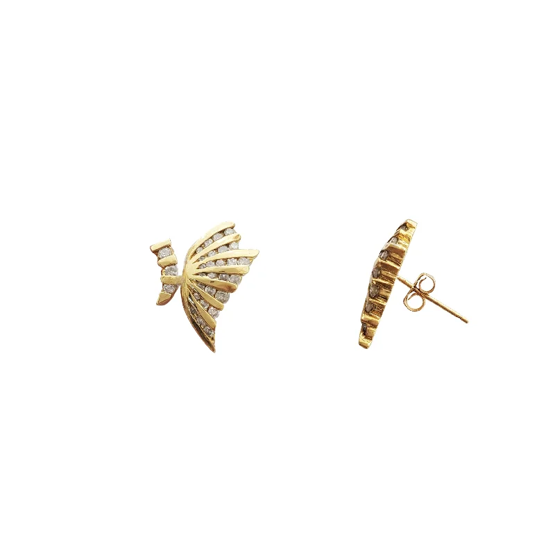 drop dangle earrings for women-Butterfly Diamond Earring (14K)