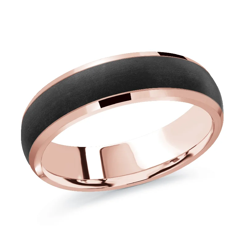 affordable diamond engagement ring for women-14K Rose Gold Ring from the Noir Collection by Malo - MRDA-094-6P