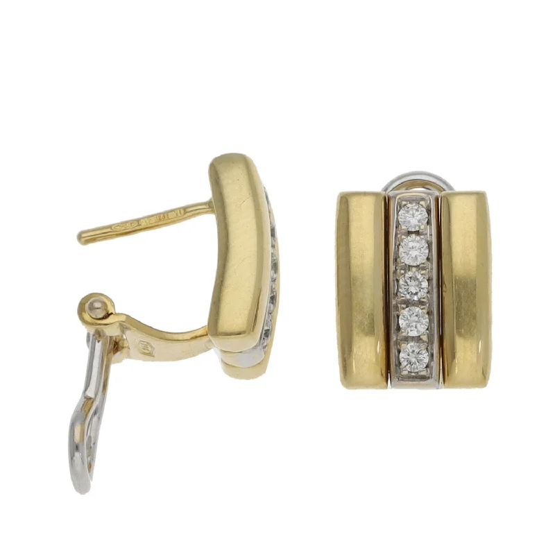 classic pearl earrings for women-18ct Bicolour Gold 0.30ct Diamond Dress/Cocktail Earrings