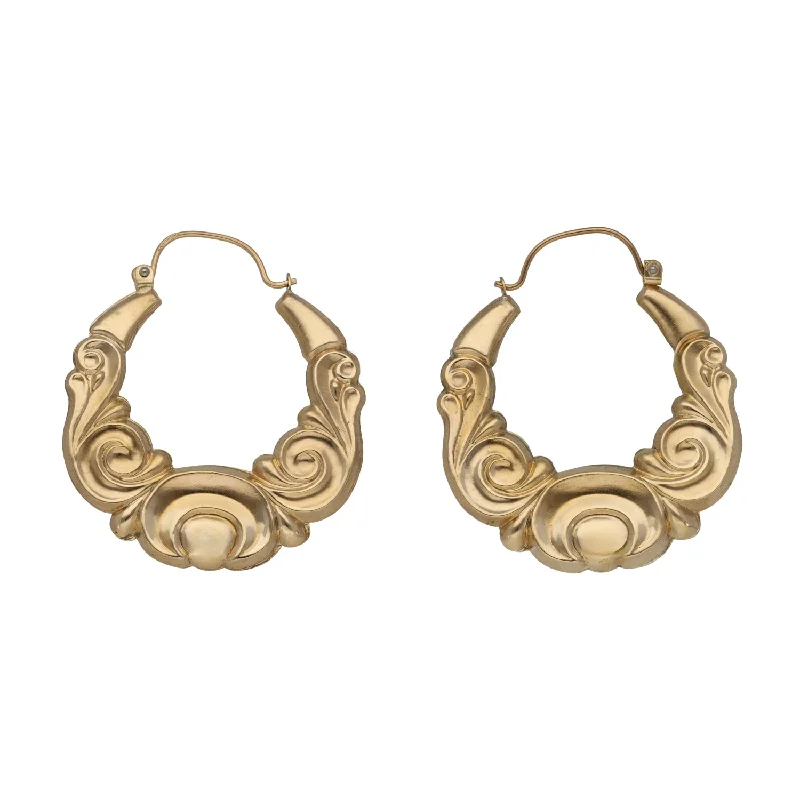 hoop earrings for women-9ct Gold Creole Earrings