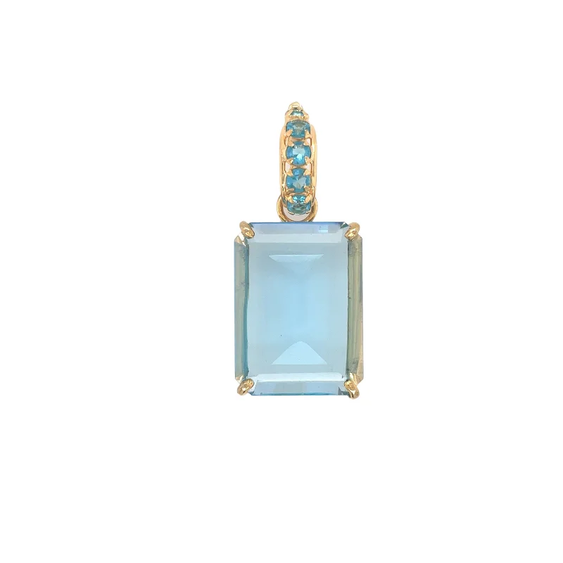 heart necklace for women-Blue Topaz Pendent