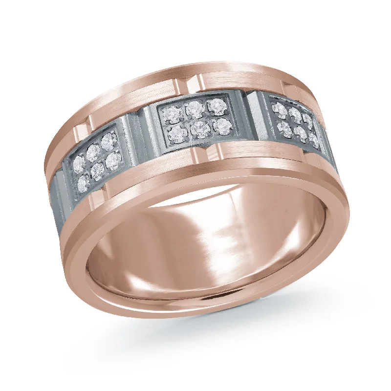 halo engagement ring for women-14K Rose Gold Ring from the Tantalum Collection by Malo - MRDTN-057-11PD