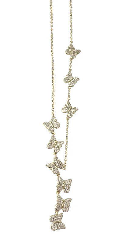 double necklace for women-Multi Butterfly Necklace