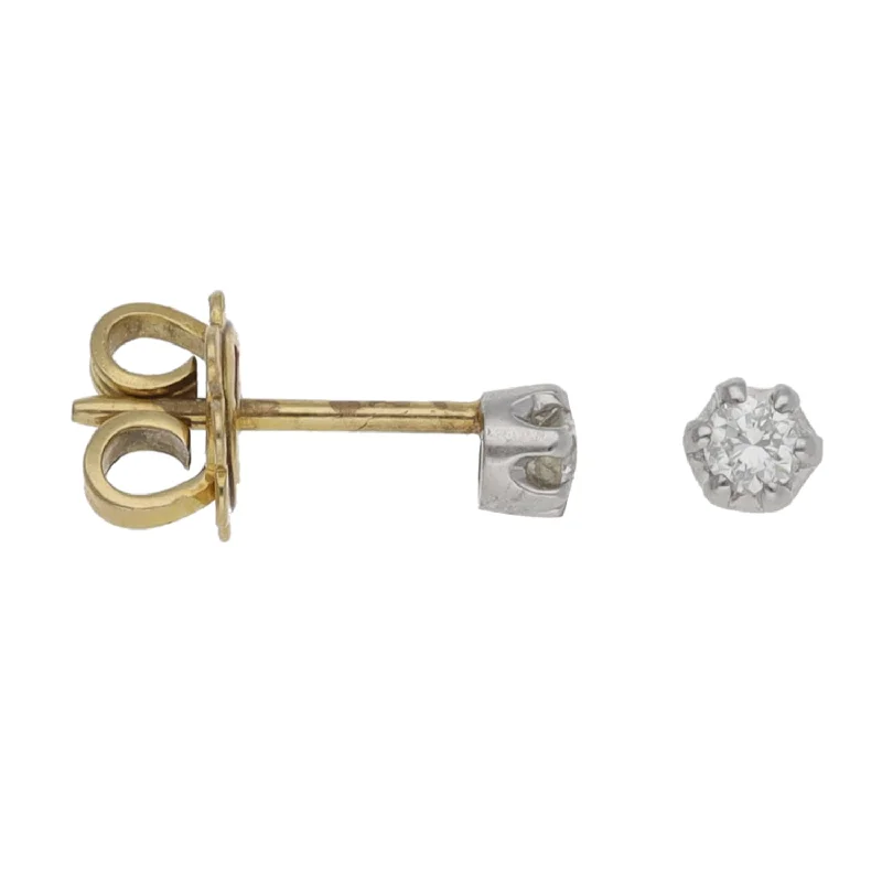 geometric stud earrings for women-18ct Gold 0.16ct Diamond Solitaire Earrings