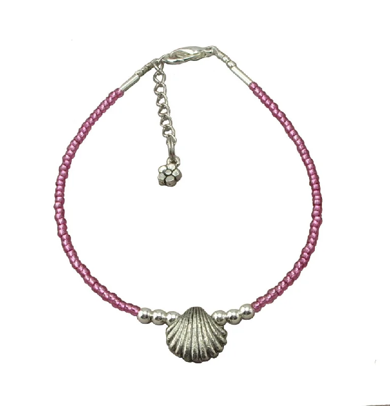 crystal anklet for women-Pink Sea-Shell Anklets