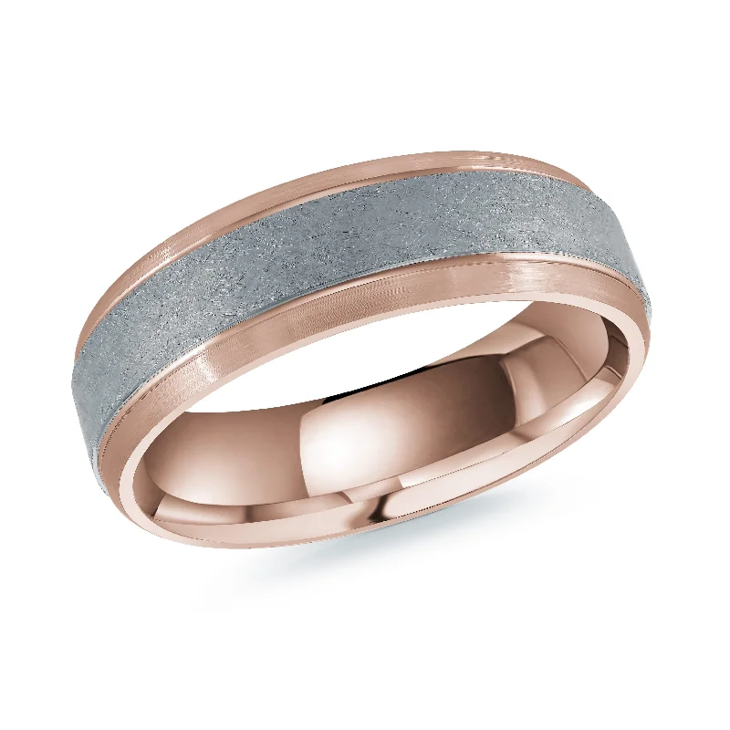 luxurious engagement ring for women-14K Rose Gold Ring from the Tantalum Collection by Malo - MRDTN-014-6P