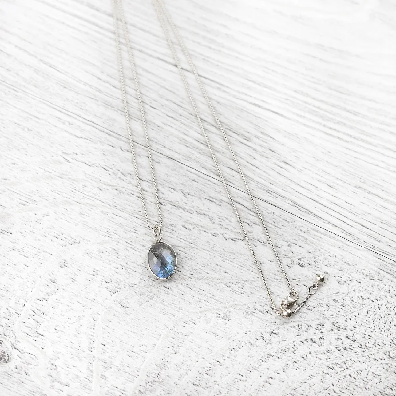 silver necklace for women-Labradorite Intuition Necklace