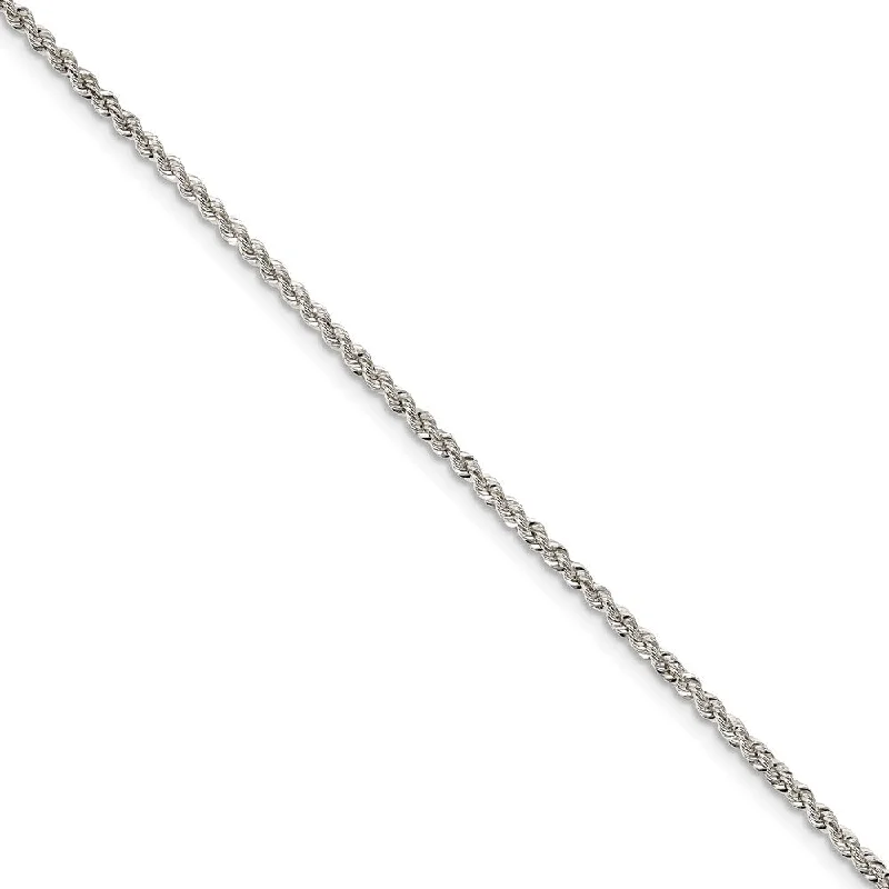 rope bracelet for women-2.25mm Sterling Silver Classic Solid Rope Chain Anklet