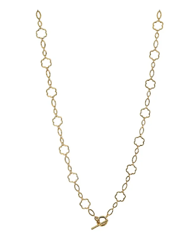 cute gold necklace for women-Cece Toggle Chain