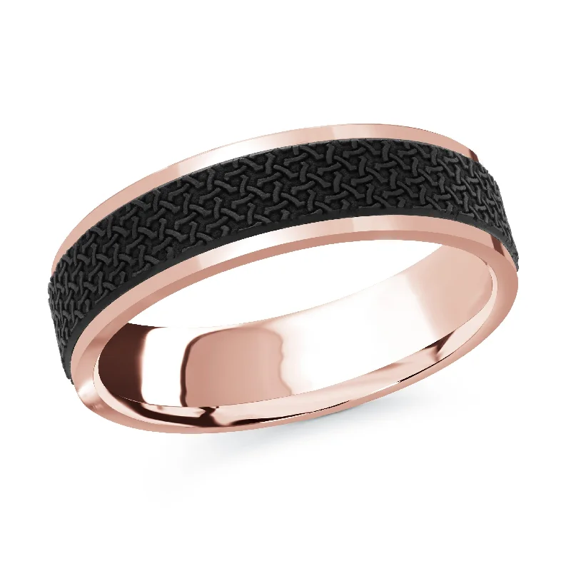 pear-shaped diamond engagement ring for women-14K Rose Gold Ring from the Noir Collection by Malo - MRDA-079-6P