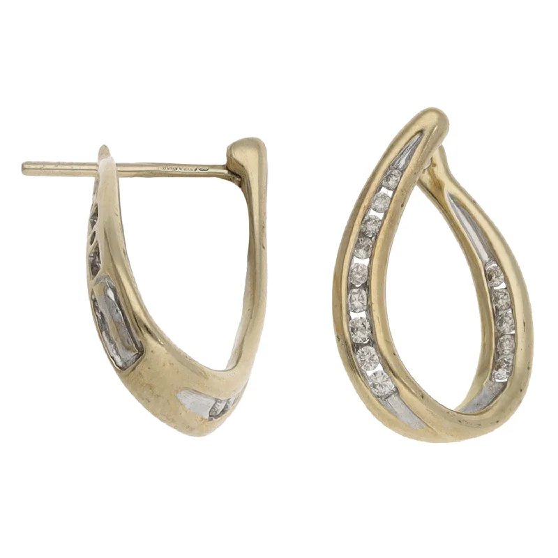 matching earrings for women-9ct Gold 0.42ct Diamond Dress/Cocktail Earrings