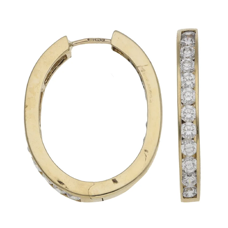 statement stud earrings for women-9ct Gold Cubic Zirconia Hoop Earrings