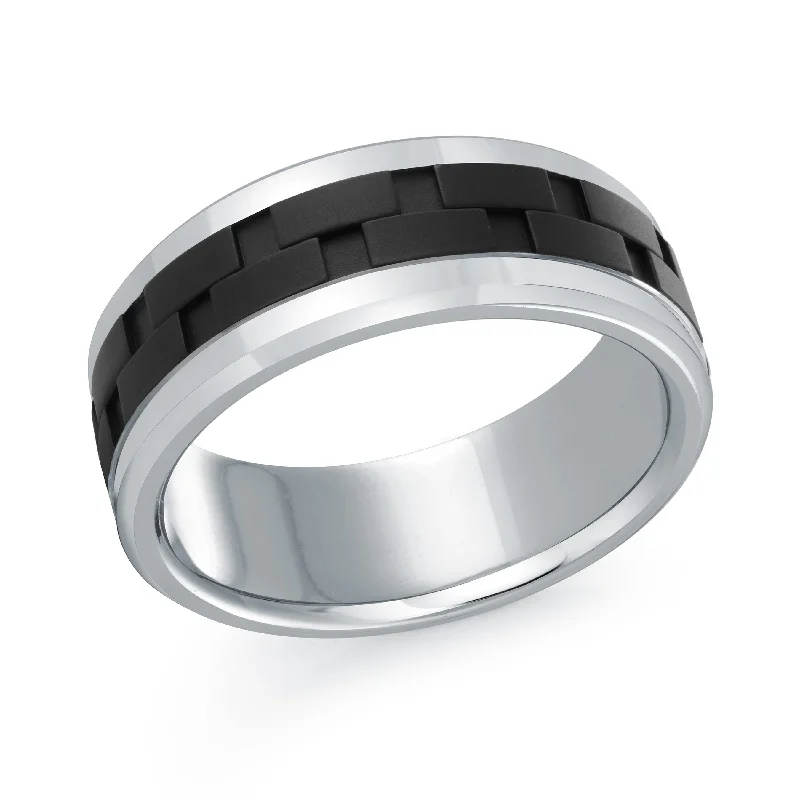 trendy engagement ring for women-14K White Gold Ring from the Titanium Collection by Malo - MRDTI-001-8W