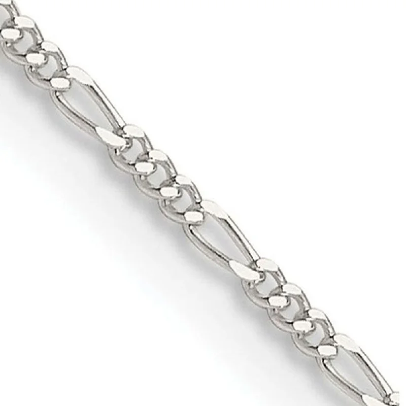 crystal anklet for women-1.2mm Sterling Silver Solid Figaro Chain Anklet