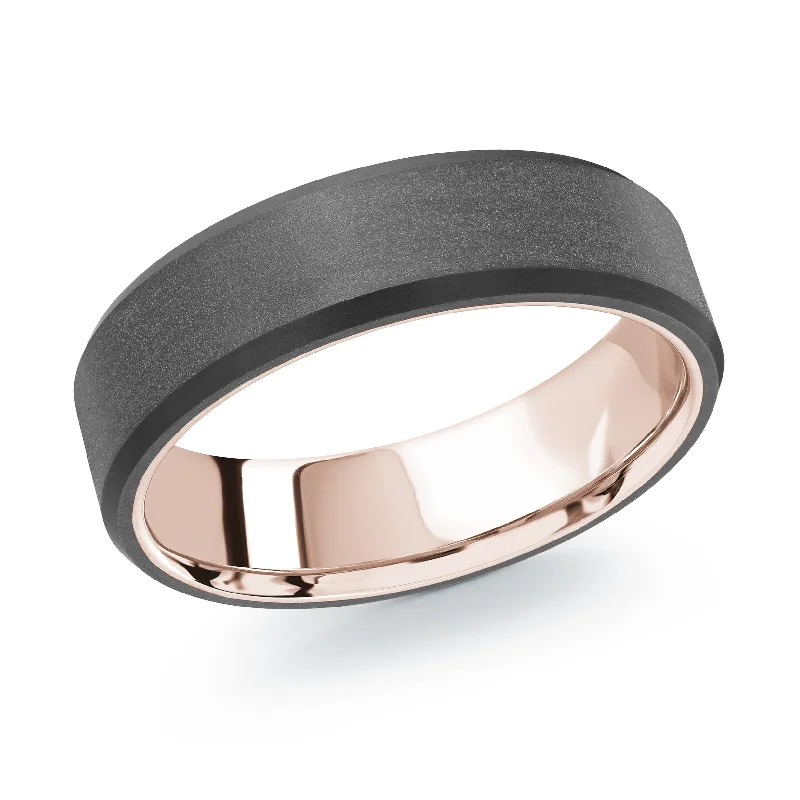 custom diamond engagement ring for women-14K Rose Gold Ring from the Noir Collection by Malo - MRDA-101-6P