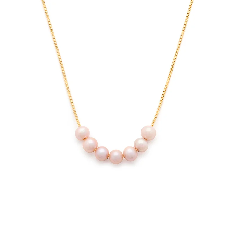 angel wing necklace for women-Mer Necklace | Pink Pearl