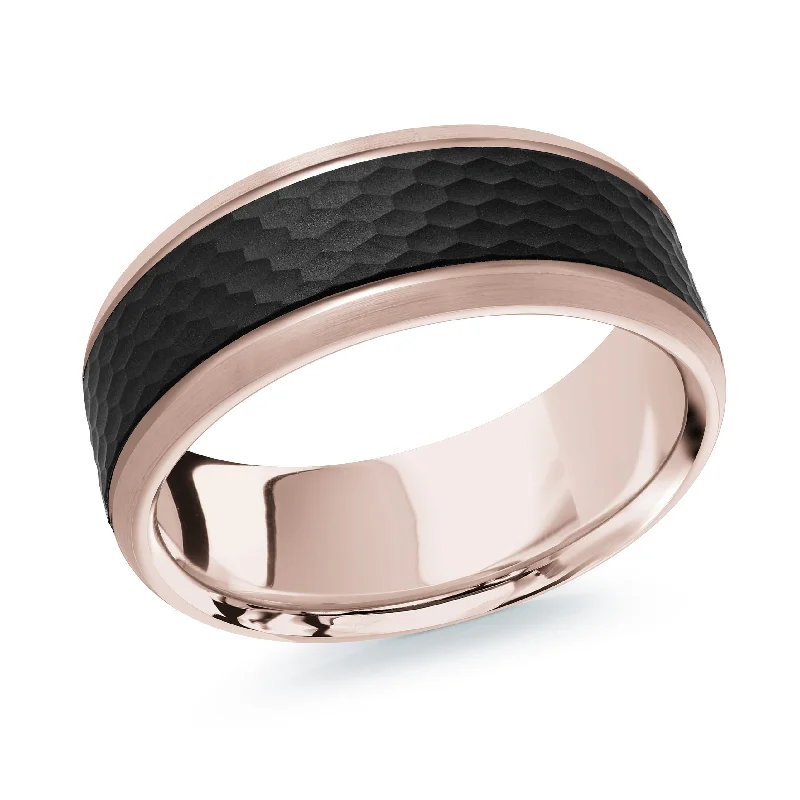 radiant cut engagement ring for women-14K Rose Gold Ring from the Noir Collection by Malo - MRDA-131-8P