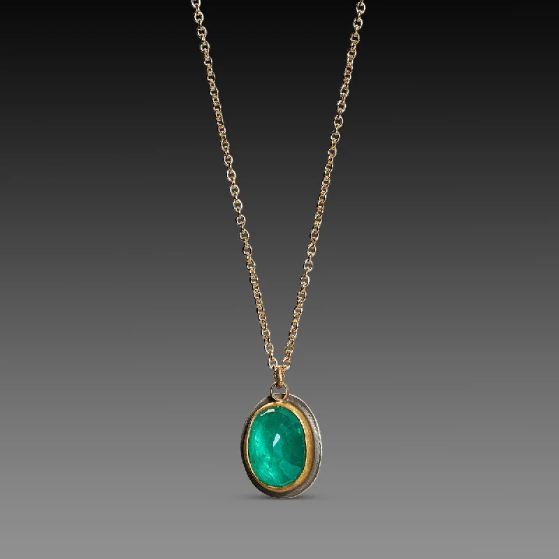 butterfly necklace for women-Oval Emerald Necklace