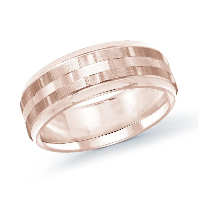 unique engagement ring for women-14K Rose Gold Ring from the Executif Collection by Malo - MRD-083-8P