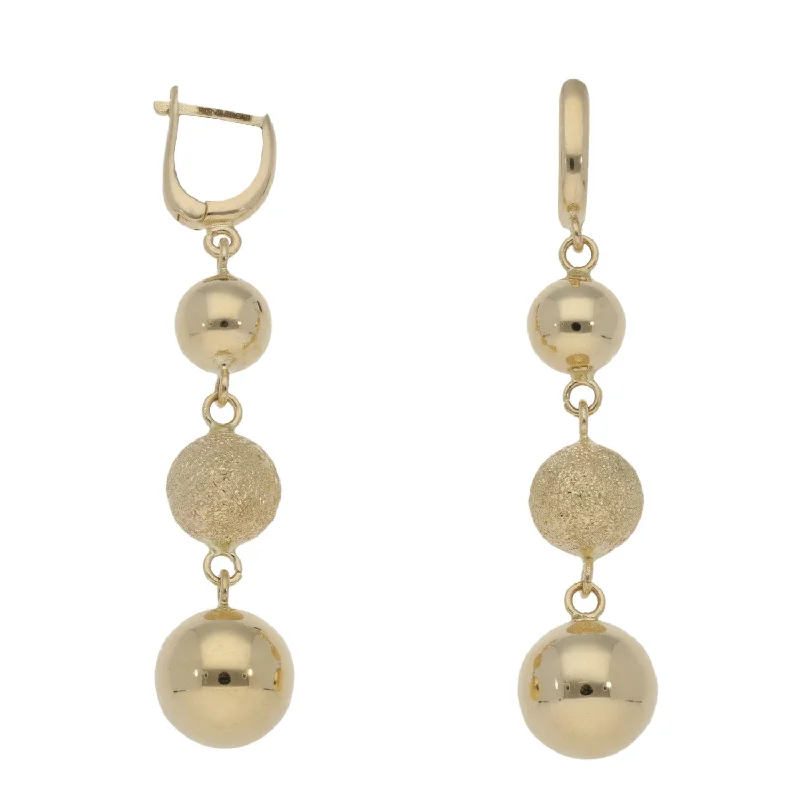 vintage-inspired earrings for women-New 14ct Gold Drop/Dangle Earrings