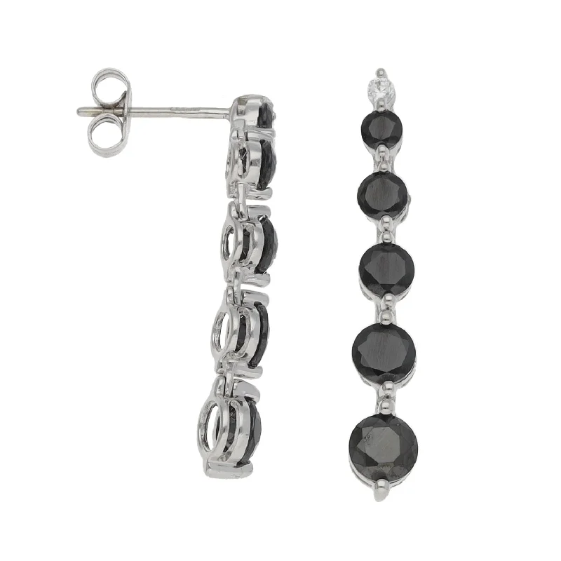 elegant drop earrings for women-9ct White Gold Cubic Zirconia Drop Earrings