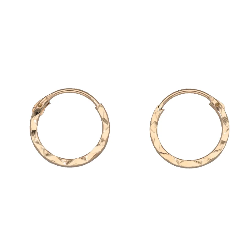 halo earrings for women-New 9ct Gold Hoop Earrings