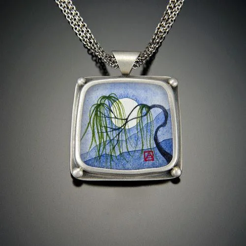 birthday necklace for women-Square Willow Necklace