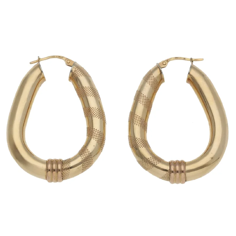 hoop stud earrings for women-9ct Gold Creole Earrings