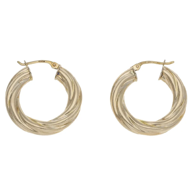 classic pearl earrings for women-9ct Gold Hoop Earrings