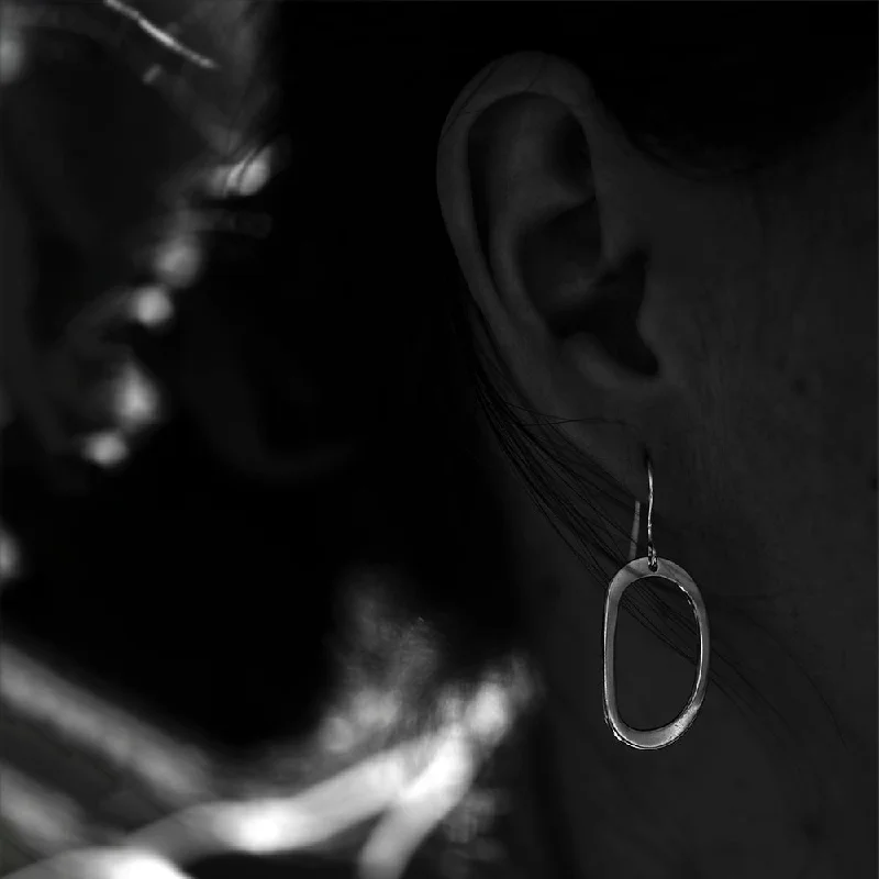 diamond hoop earrings for women-Puro No.2 - Small Dangle Earring in Silver