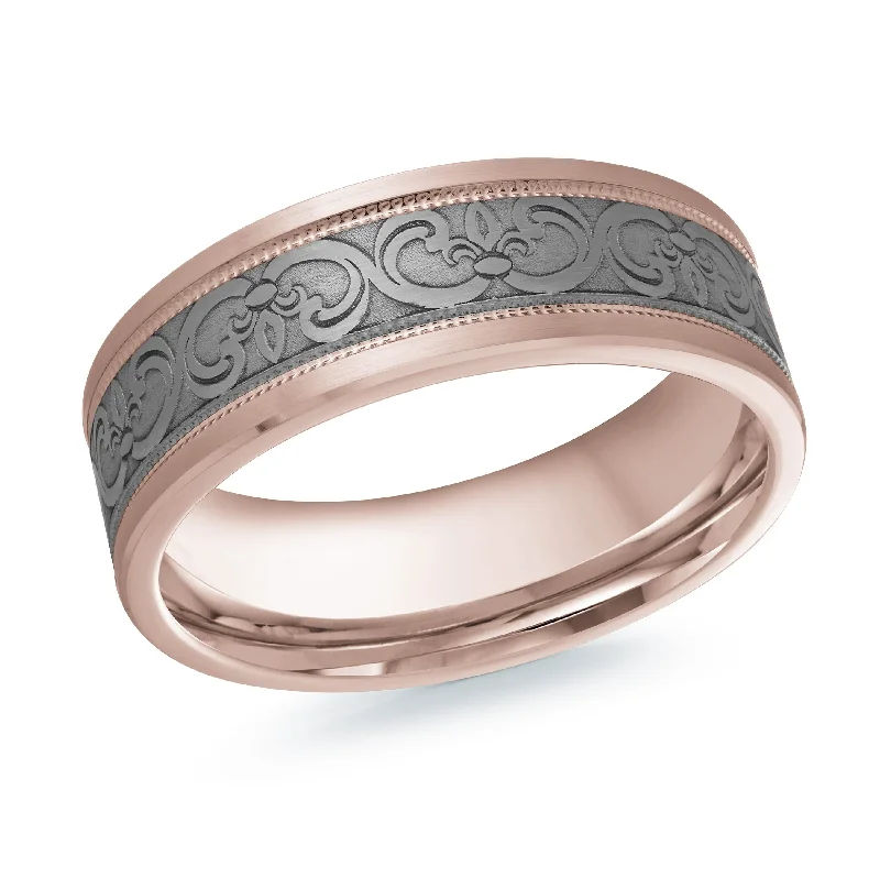 rose gold engagement ring with diamonds for women-14K Rose Gold Ring from the Tantalum Collection by Malo - MRDTN-011-7P